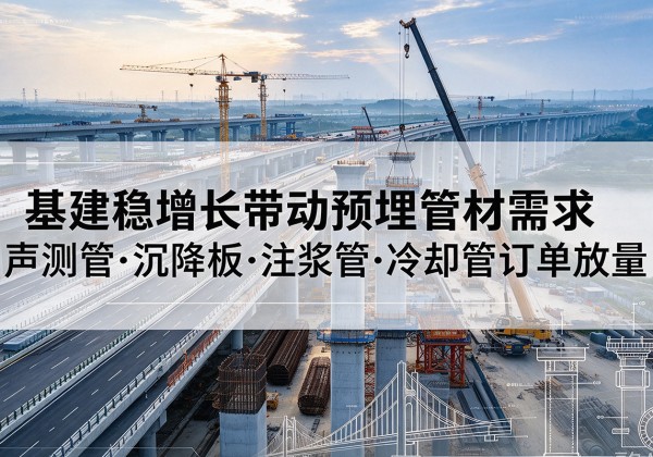 朝阳基建稳增长带动预埋监测管材需求，声测管、沉降板、注浆管订单持续放量